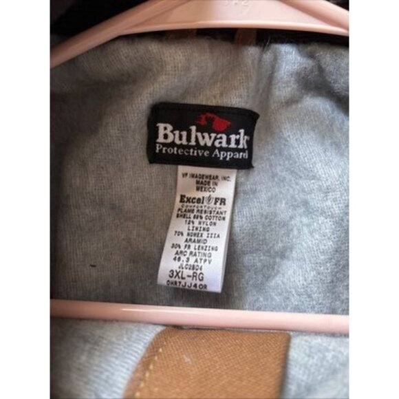 Bulwark Flame Resistant Heavyweight Brown Duck Lined Bomber Jacket FR 3XL - Picture 5 of 8